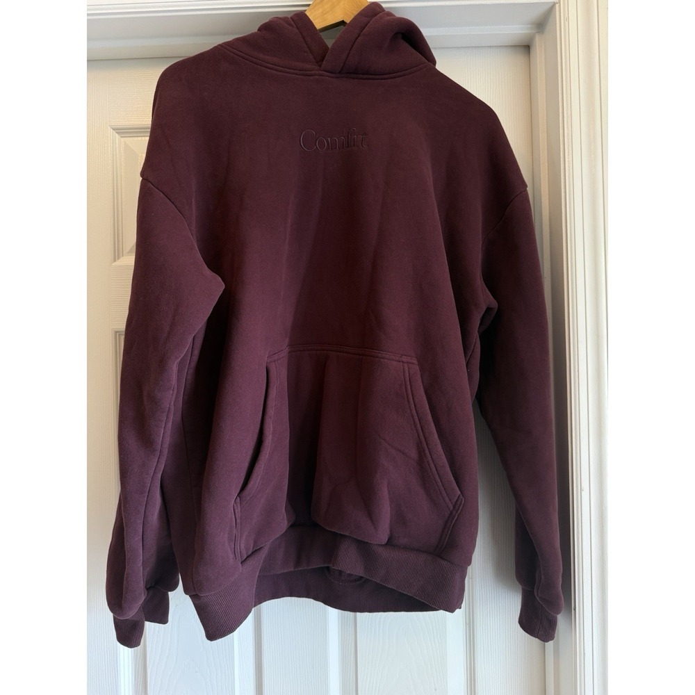 Comfrt Hoodie Mens XL Burgundy Tonal Logo Fleece Pullover AX2510230